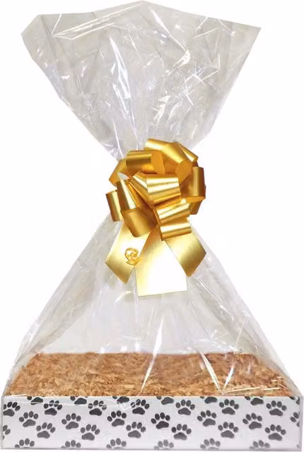 Hampabox Pet Gift Basket Kit with Gold Gift Wrap Accessories, W/D/H: 30 x 20 x 6 cm