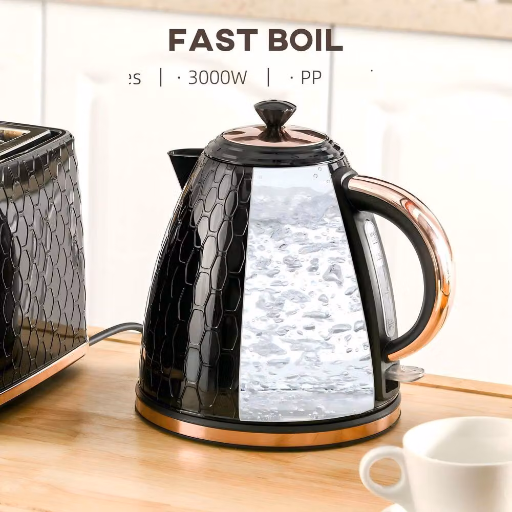 STILVORA 1.7 l Rapid Boil Glass Kettle with Boil-Dry Protection and Limescale Filter in Black – 7
