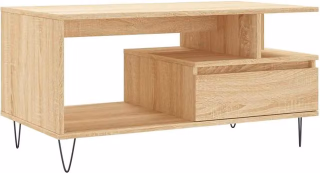 Berkfield Home Sonoma Oak Coffee Table, Brown, W/D/H: 90 x 49 x 45 cm