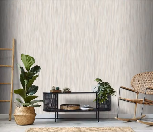 Erismann Silent Flow Pre-pasted Embossed Vinyl Wallpaper in Pink and Beige