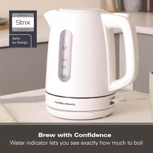 Hamilton Beach Compact Electric Kettle, 1L, White – 5