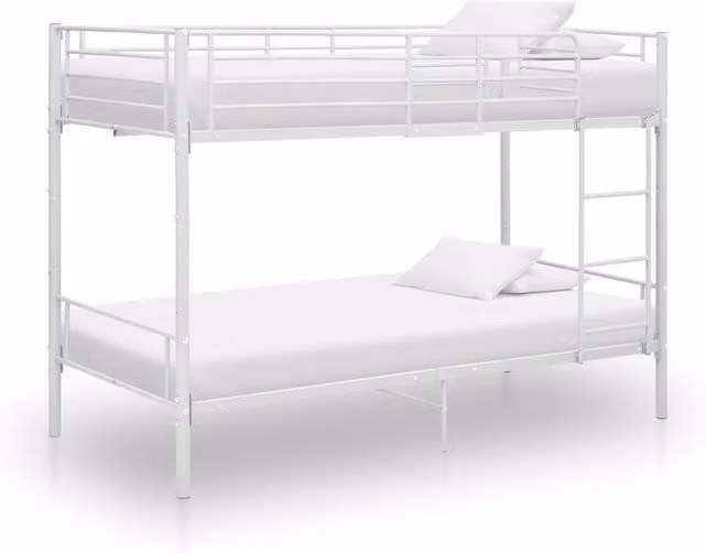 Berkfield Home White Metal Bunk Bed for Children W/D/H: 90 x 200 cm