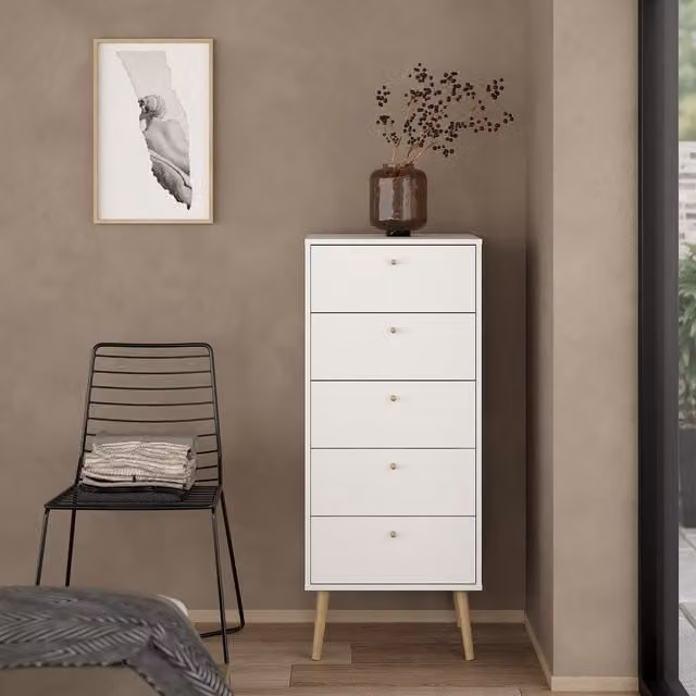 Furniture To Go Cumbria 5 Drawer Chest in White