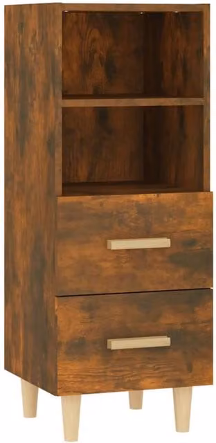 Berkfield Home Smoked Oak Sideboard in Brown, W/D/H: 34.5 x 34 x 90 cm – 1
