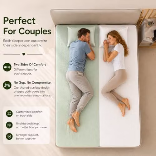 Brightr SixSense Adjustable Memory Foam Mattress with Copper Infused Cover and Dual Support Core, W/D/H: 180 x 200 x 25 cm – 4