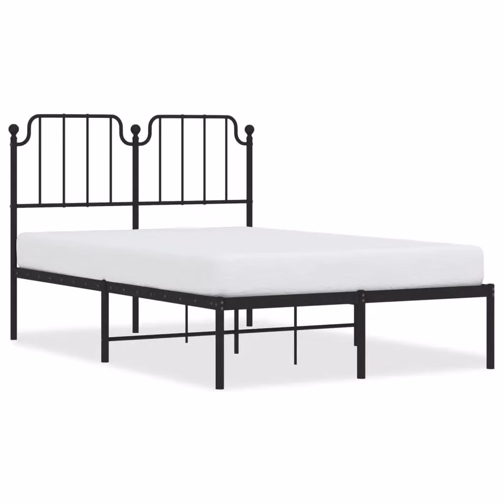 Berkfield Home Metal Bed Frame with Headboard in Black, W/D/H: 120 x 200 cm – 2