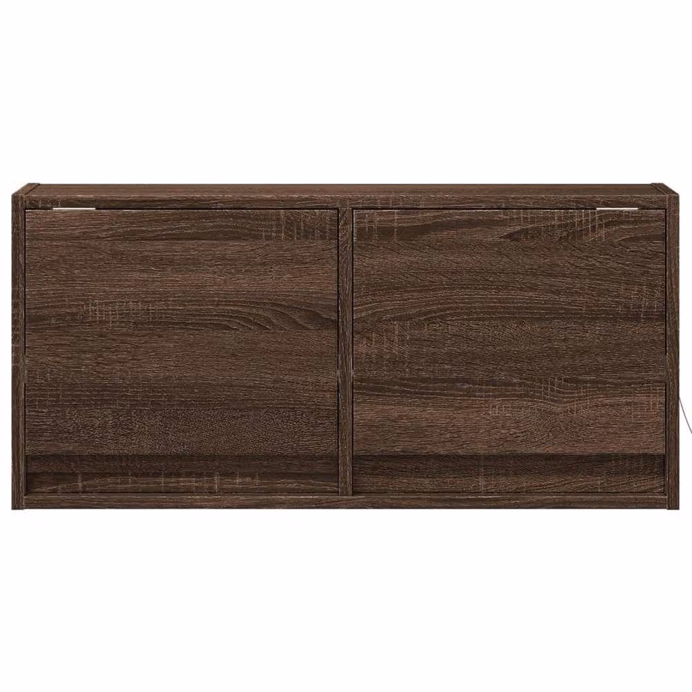 Berkfield Home Modern TV Wall Cabinet with LED Lights in Brown Oak, W/D/H: 80 x 31 x 35 cm – 5