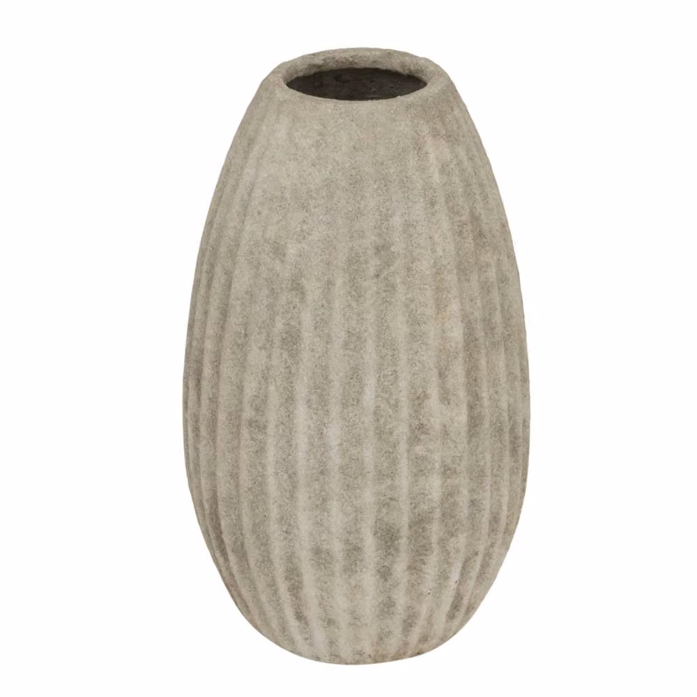 Wyld Haus Vale of Lilies Large Grey Aged Olpe Ceramic Tabletop Vase H: 36.0 cm, W: 21.0 cm, D: 21.0 cm – 2