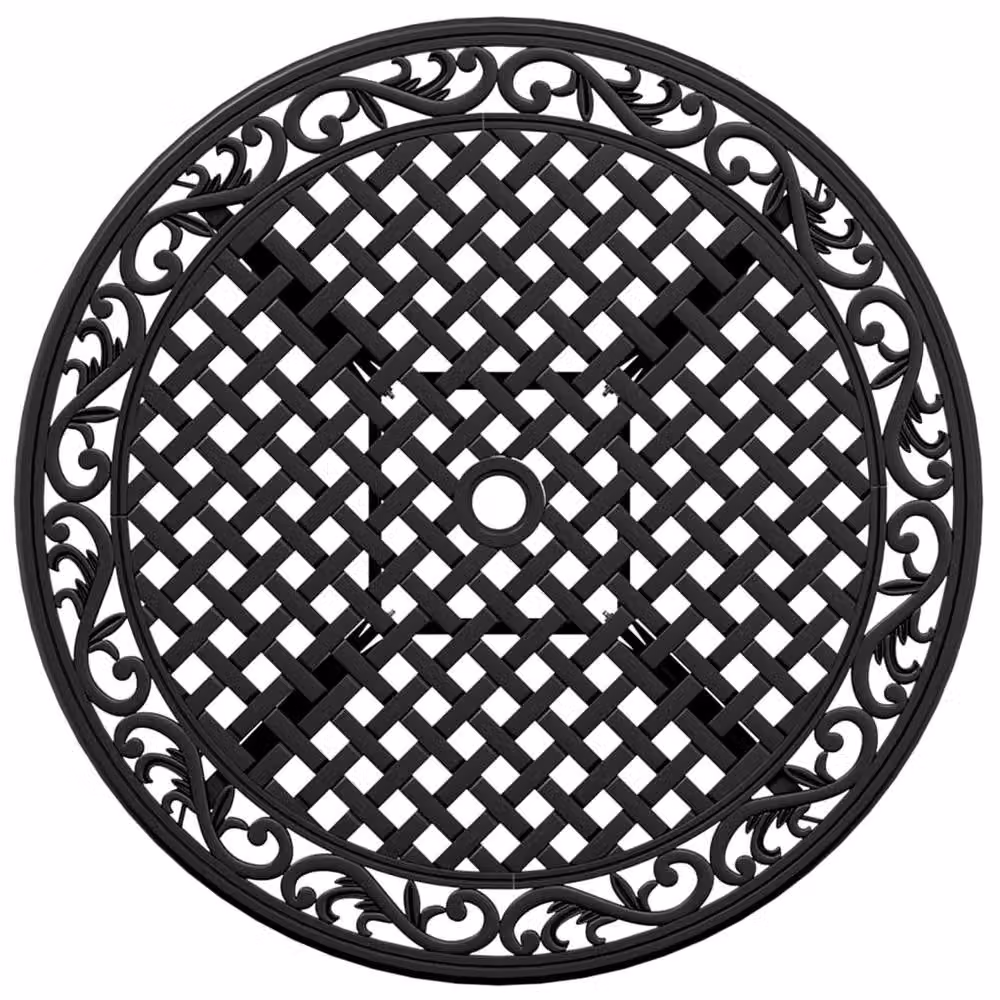 Berkfield Home Black Cast Aluminium Garden Table W: 90 cm, D: 75 cm – 5