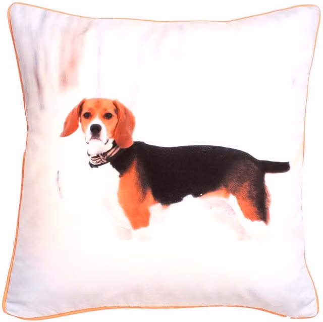 Velosso Square Animal Print Cushion in White