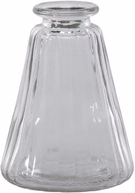 Kingsbury Gifts Pyramid Glass Bud Vase, Clear, H 10 cm x W 7.5 cm x D 7.5 cm