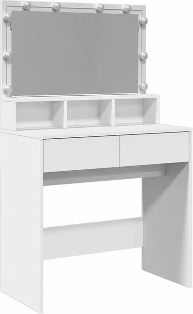 Berkfield Home Modern White Dressing Table with Hollywood LED, W/D/H: 80 x 41 x 134.5 cm – 1