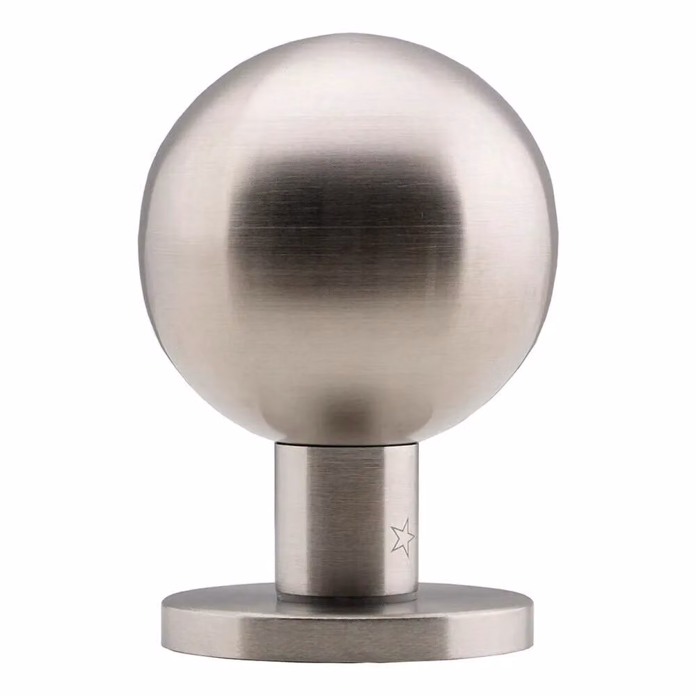Loops 2x Round Mortice Door Knobs in Brushed Satin Stainless Steel, 50mm Rose, Silver – 2