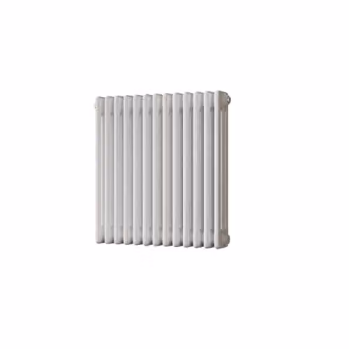 UK Radiators Alpha White 3 Column Traditional Cast-Iron Style Steel Radiator with Feet, W: 599 mm, H: 600 mm – 2