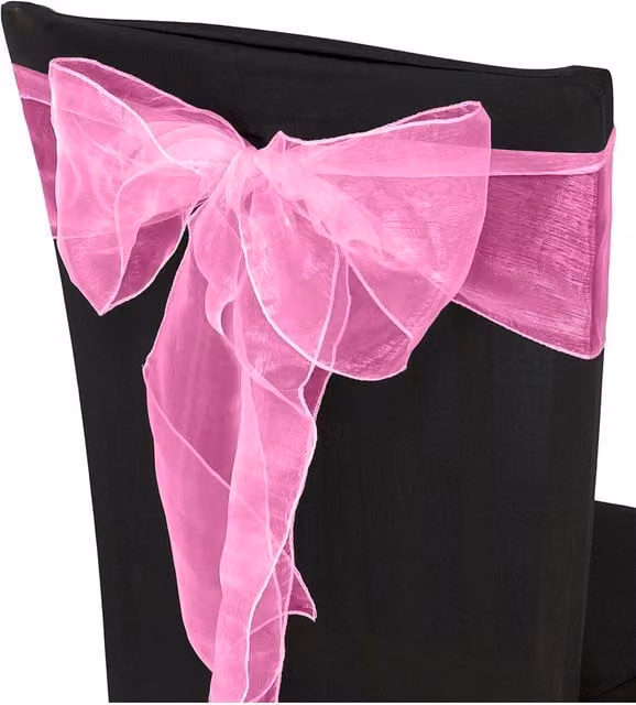 Neel Blue Set of 25 Pale Pink Organza Sashes for Party Decoration, W: 17 cm, L: 280 cm