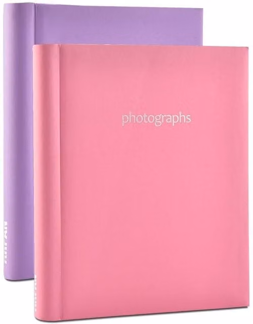 Arpan 2 Pack of Self-Adhesive Large Photo Albums with Wiro Binder in Blue and Purple