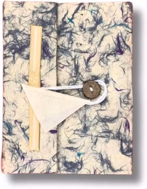 Med Lokta Blue Handmade Eco Friendly Cotton Notebook in Blue and Multicolour