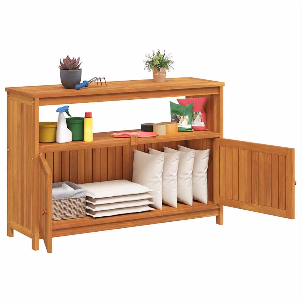 Berkfield Home Rustic Acacia Wood Garden Console Table, Brown, W/D/H: 110 x 35 x 75 cm – 3