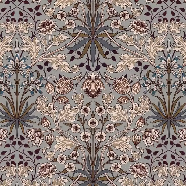 House of Hackney Hyacinth Floral Botanical Art Nouveau Wallpaper in Grey and Multicolour