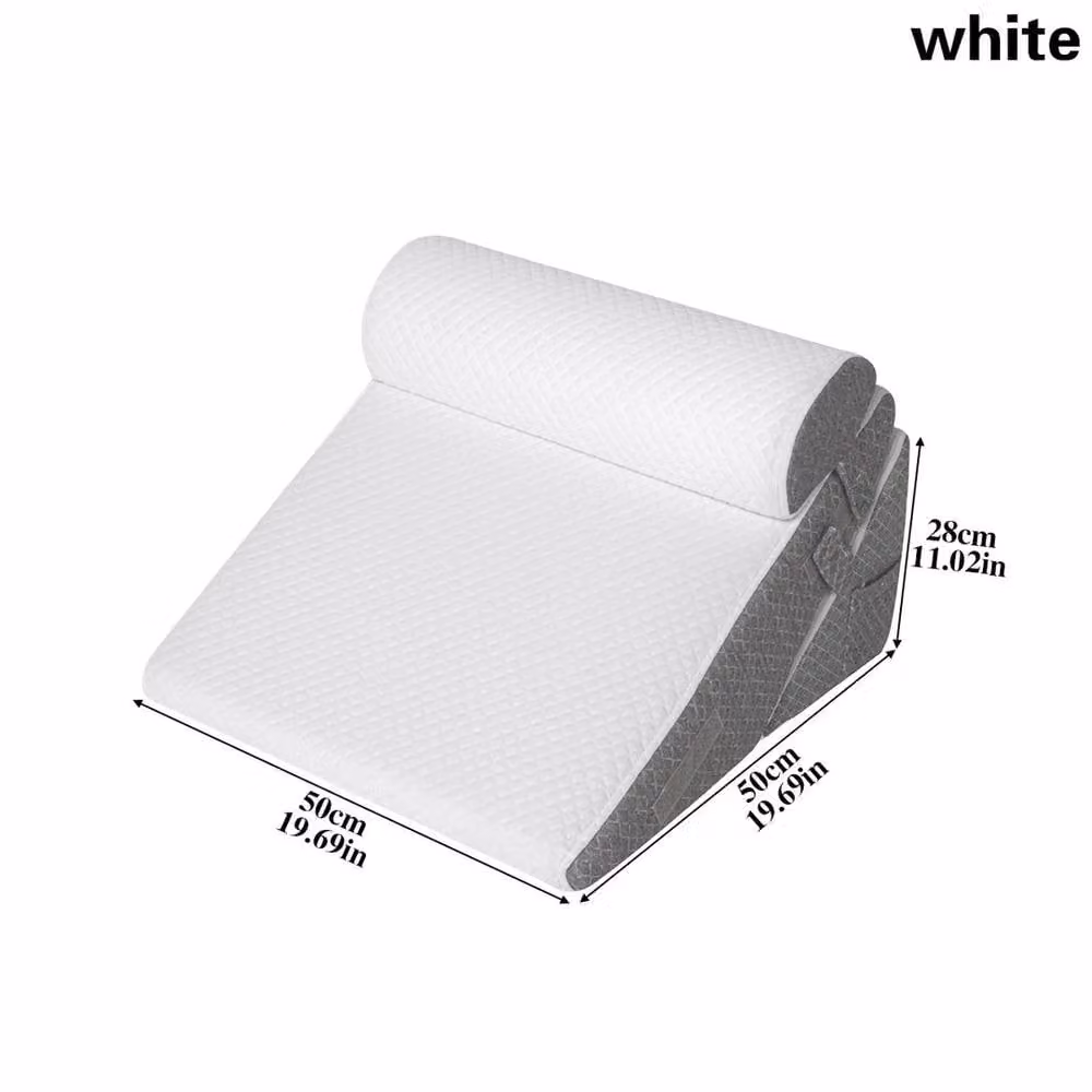 KORVIXA Large White Gel Foam Wedge Pillow Support Cushion for Adults – 2