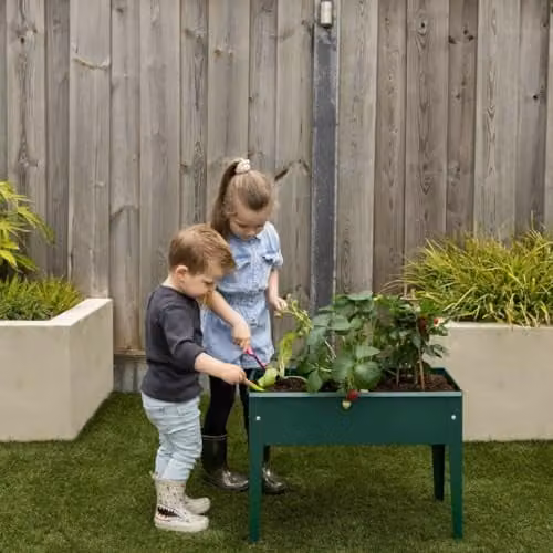 Esschert Design Childrens Metal Raised Bed Planter in Green, W/D/H: 62 x 45 x 29 cm – 4