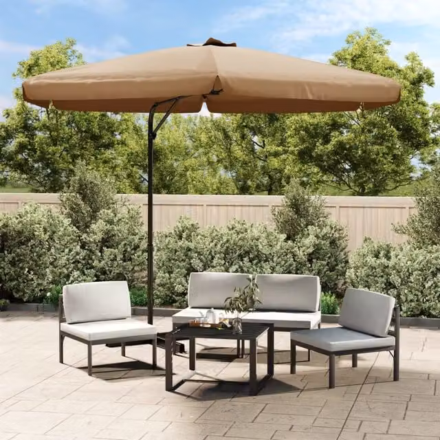 Berkfield Home Outdoor Parasol with Steel Pole, Beige, Diameter: 300 cm – 1