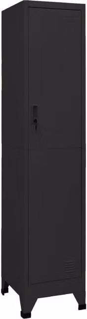 Berkfield Home Black Steel Locker Cabinet with Internal Shelves and Hanging Rod, W/D/H: 38 x 45 x 180 cm