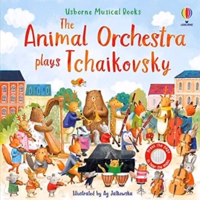 The Animal Orchestra Plays Tchaikovsky Board Book by Sam Taplin, Multicolour