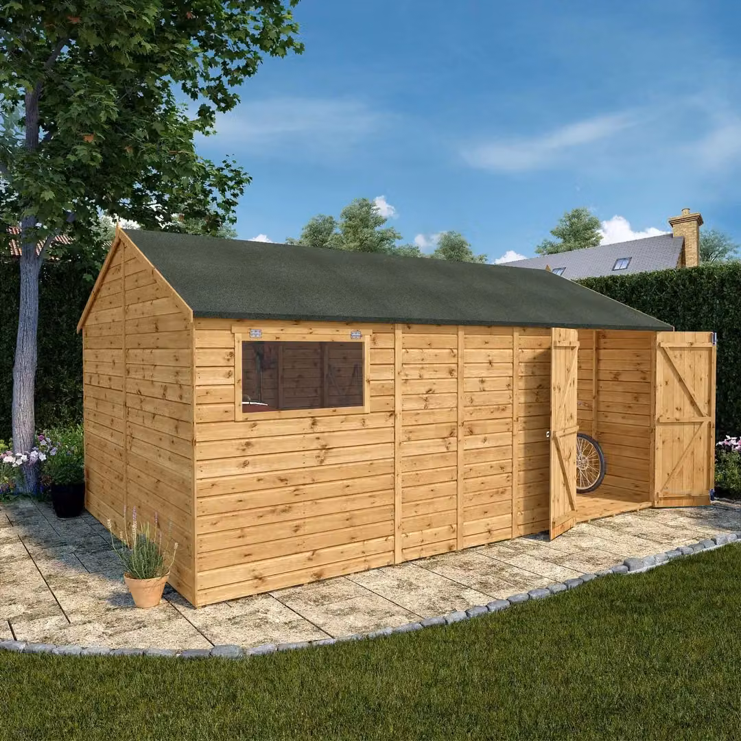 Mercia Premium Shiplap Reverse Apex Wood Workshop in Brown, W: 487 cm, D: 322.7 cm, H: 250.3 cm – 5