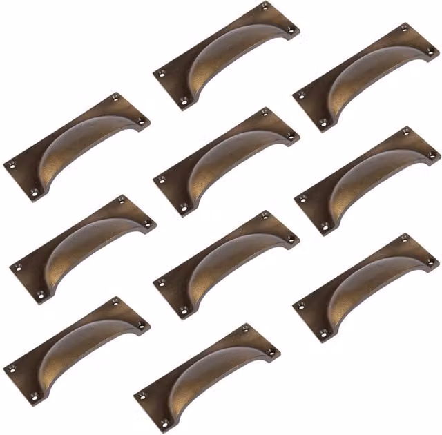 Hammer and Tongs Rectangular Cabinet Drawer Pull in Gold, Pack of 10 – 1