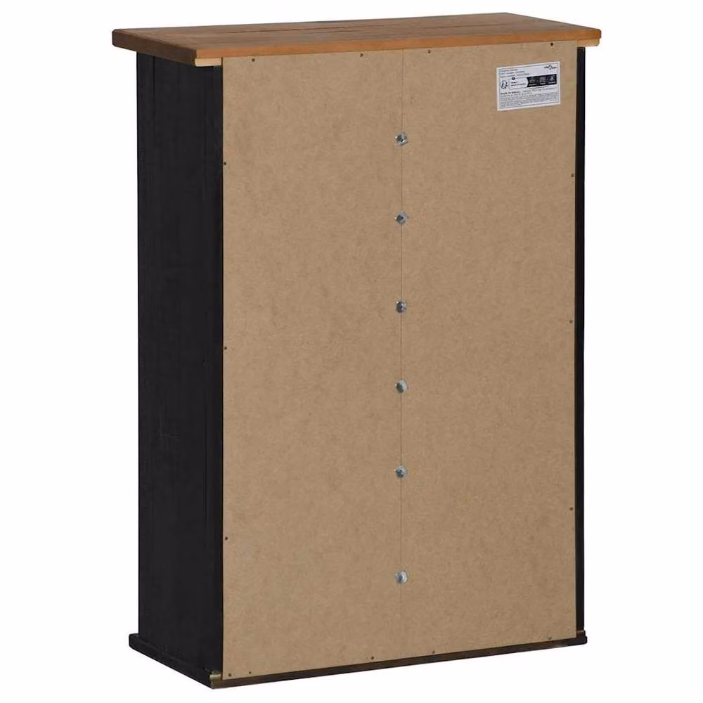 Berkfield Home HALDEN Hanging Cabinet with Sliding Doors in Black Pine, W: 49 cm, D: 22.5 cm, H: 70 cm – 5