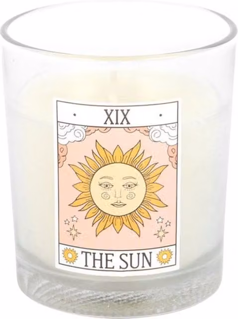 Something Different The Sun Rose Tarot Vintage Votive Candle in White