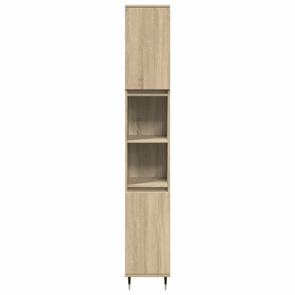 Berkfield Home 3 Piece Industrial Bathroom Furniture Set in Brown Sonoma Oak and Metal – 2