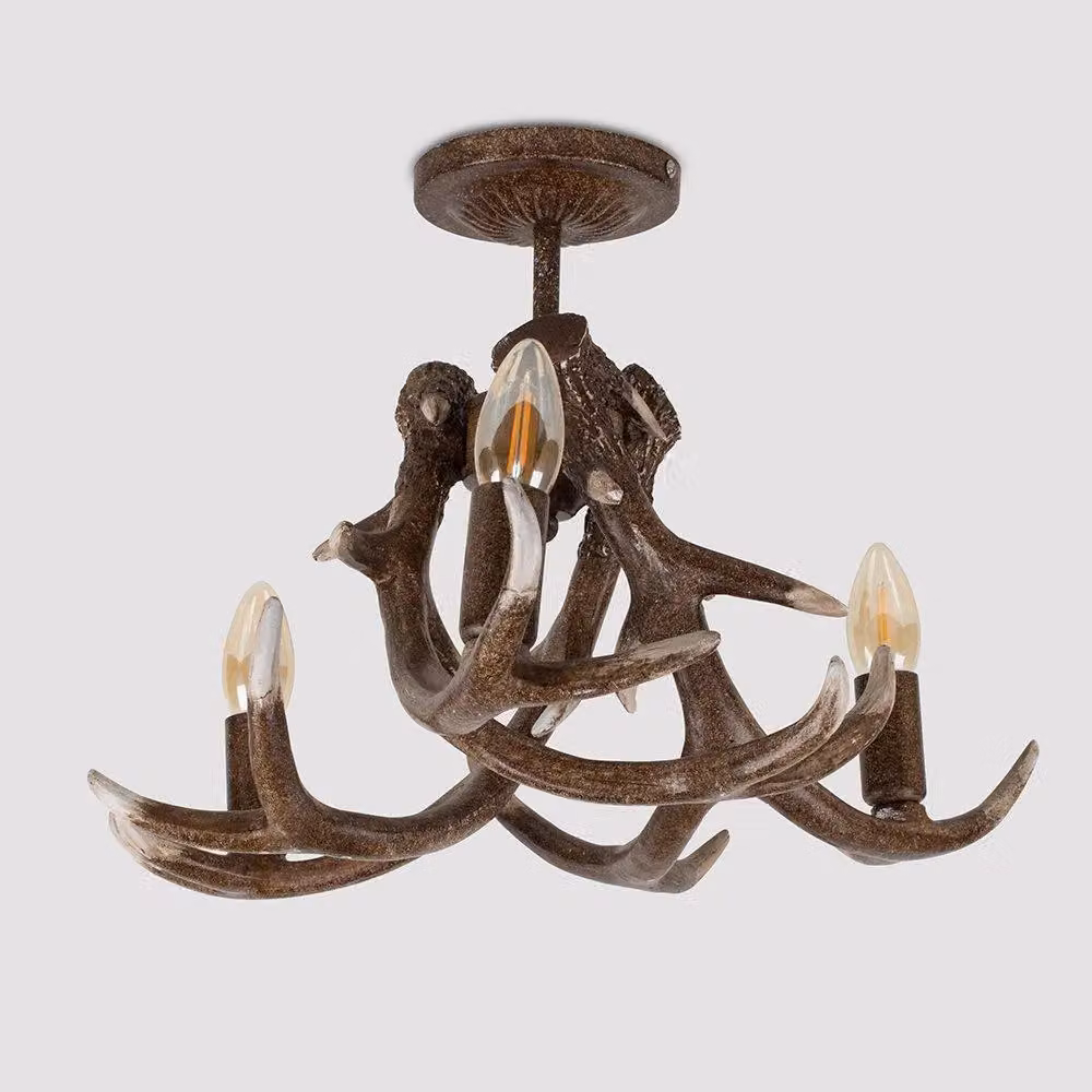 ValueLights Caribou Antler 3 Way Brown Ceiling Bar Light – 2