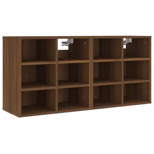 vidaXL Set of 2 Modern Wall-Mounted Shoe Cabinets in Brown, W/D/H: 52.5 x 30 x 50 cm – 3
