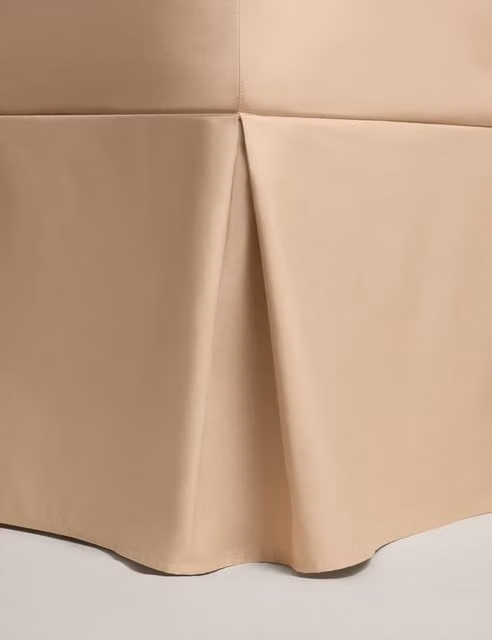 M&S Pure Egyptian Cotton Valance Sheet in Biscuit Beige