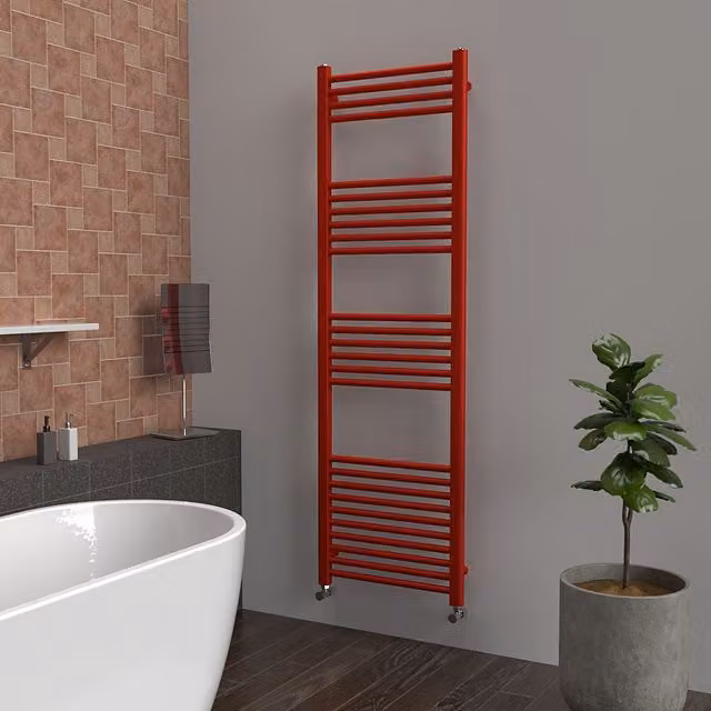 Lux Heat Coloured Steel Towel Radiator in Red, H 160 cm x W 50 cm