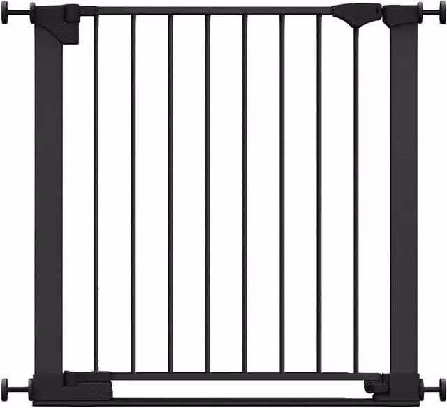 Safetots Black Metal Extendable No-Drill Baby Gate for Doors and Stairs