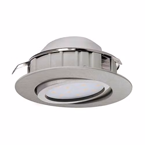 Loops Silver LED Wall and Ceiling Flush Downlight, 6W Recessed Plastic Light for Kitchens