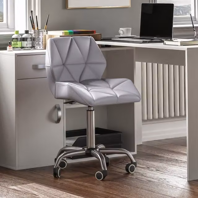 Vida Designs Geo Modern Task Chair in Grey Synthetic Leather