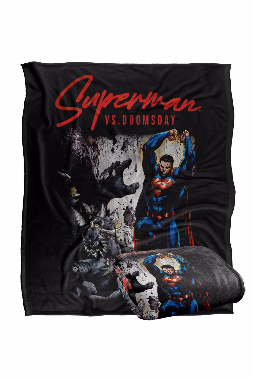 Warner Bros. Superman vs Doomsday Super Soft Silky Touch Fleece Throw Blanket, Multicolour, W: 127.0 cm x L: 152.4 cm – 7