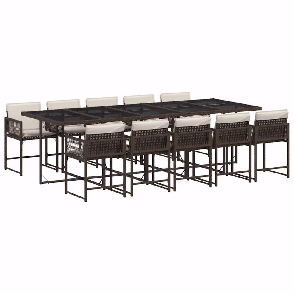 Berkfield Home Garden Dining Set in Brown, Cream White and Black – 2
