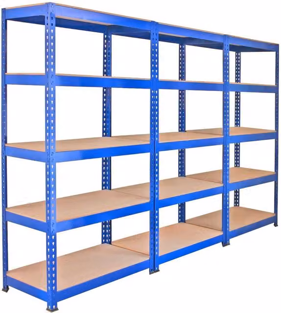 Monstershop Q-Rax Metal and MDF Racking Units, Set of 3, Blue, W/D/H: 90 x 50 x 180 cm – 2