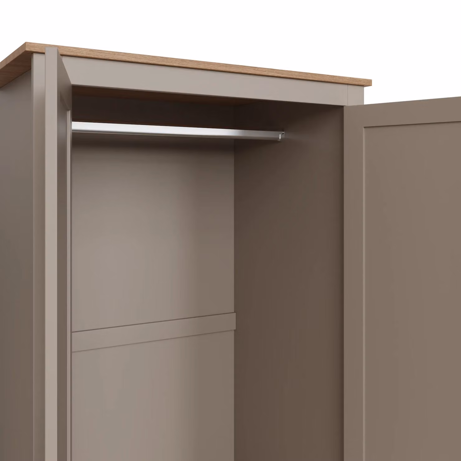 GFW Lancaster 2 Door 2 Drawer Wardrobe in Grey and Oak – 4