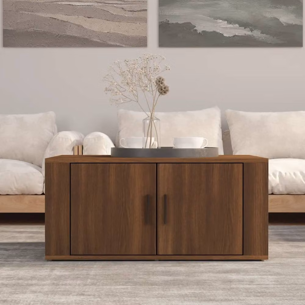 Berkfield Home Modern Brown Oak Coffee Table, W/D/H: 80 x 50 x 36 cm – 2