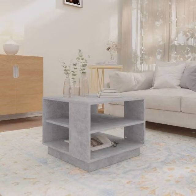 Berkfield Home Modern Square Coffee Table in Grey, W/D/H: 55 x 55 x 43 cm