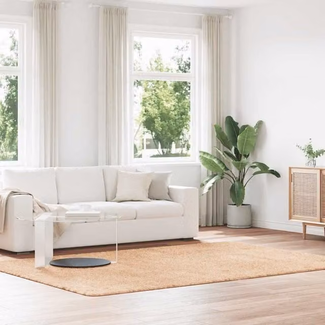Berkfield Home NAVARRA Shaggy High Pile Rug, Beige, W: 200 cm, D: 290 cm, Polyester