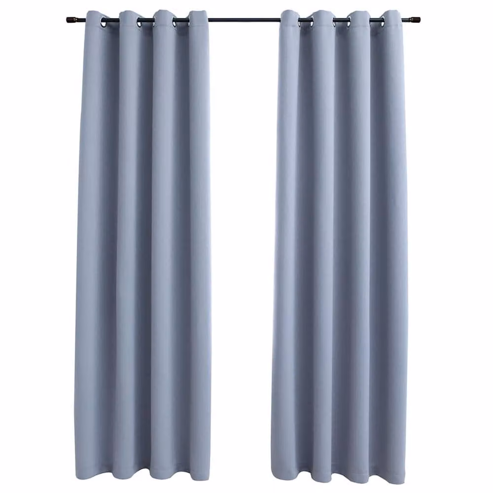Berkfield Home Grey Blackout Curtains with Eyelets, 2 Pack, W: 140 cm, H: 175 cm – 3
