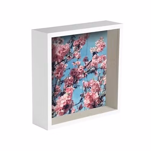 Nicola Spring Square 3D Deep Box Photo Frame, White or Black, W/D/H: 21.3 x 21.3 x 6.0 cm – 1