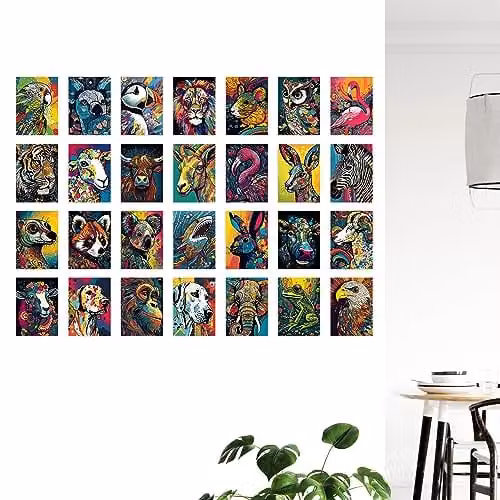 Artery8 50 Piece Wild Animal Aesthetic Collage Kit, Multicolour Wall Art Prints, W: 15 cm, H: 10 cm – 3